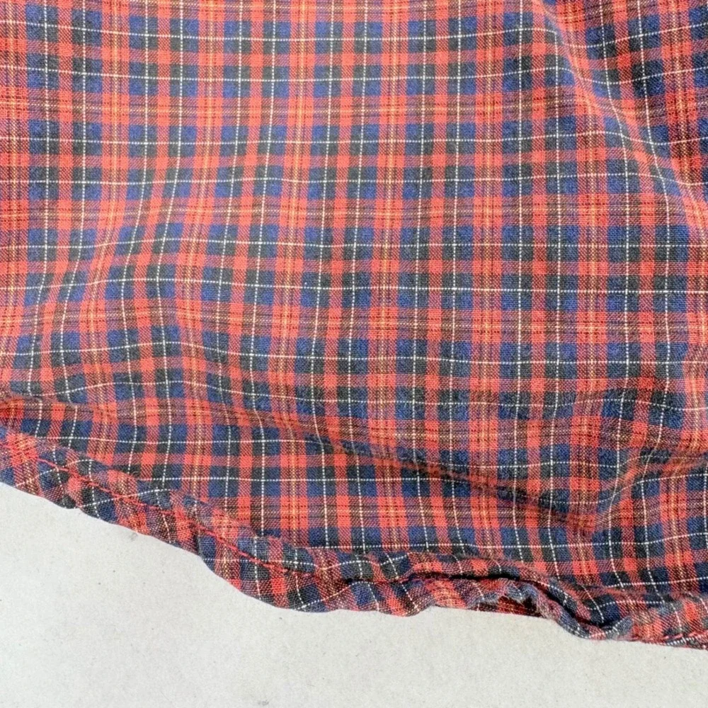 Ralph Lauren Button Down Shirt Boys 5 Red Plaid Holiday Pony Logo Preppy